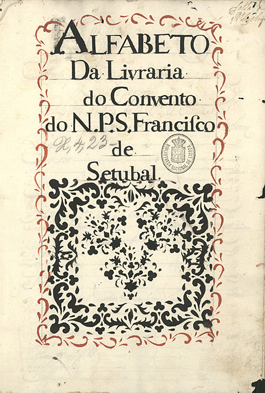 Capa de Alfabeto Da Livraria do Convento do N. P. S. Francisco de Setubal